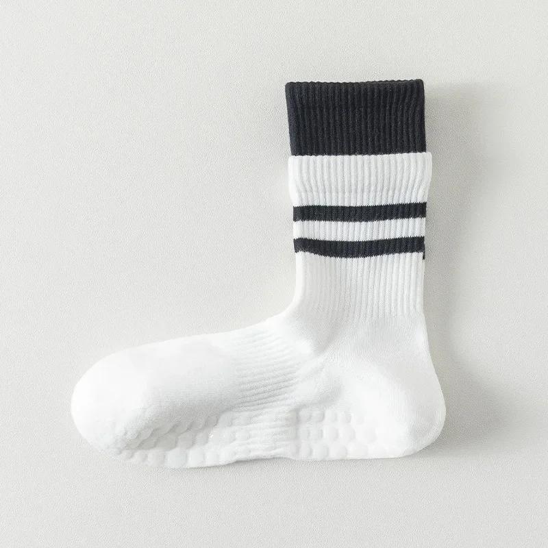 Yoga Socks Women Cotton Knitted Indoor Workout Dance Sports Socks Casual Striped Silicone Non-slip Gym Fitness Pilates Socks Sox
