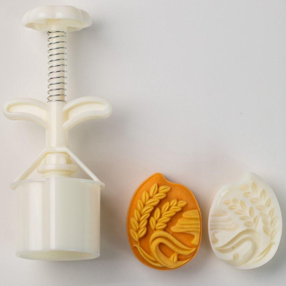 Durable Non-Stick Litchi Shaped Mooncake Mold Plastic 3D Hand Pressed Mold DIY Cookie Stamp Mid-Autumn Festival