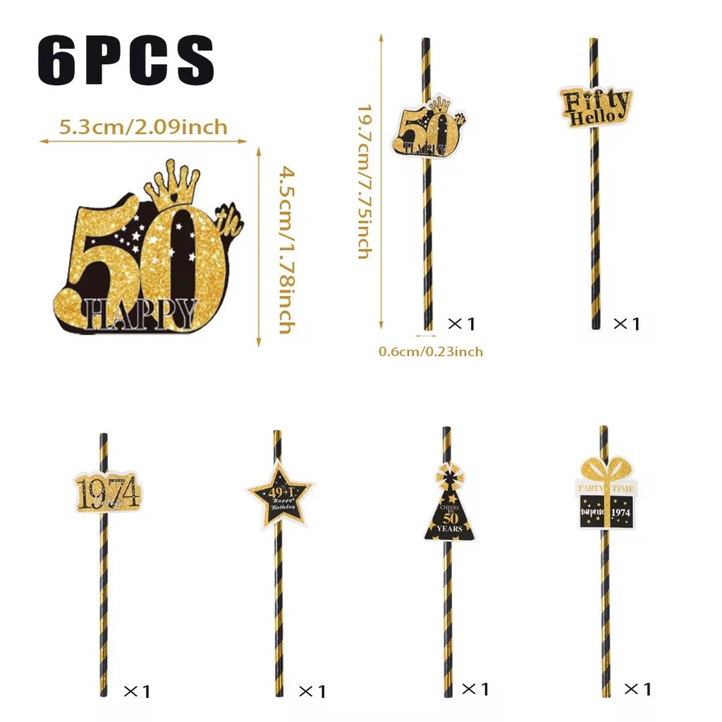 50th Black Gold Birthday Disposable Tableware Paper Plate Towels 50 Birthday Party Decoration 50th Birthday Birthday Anniversary