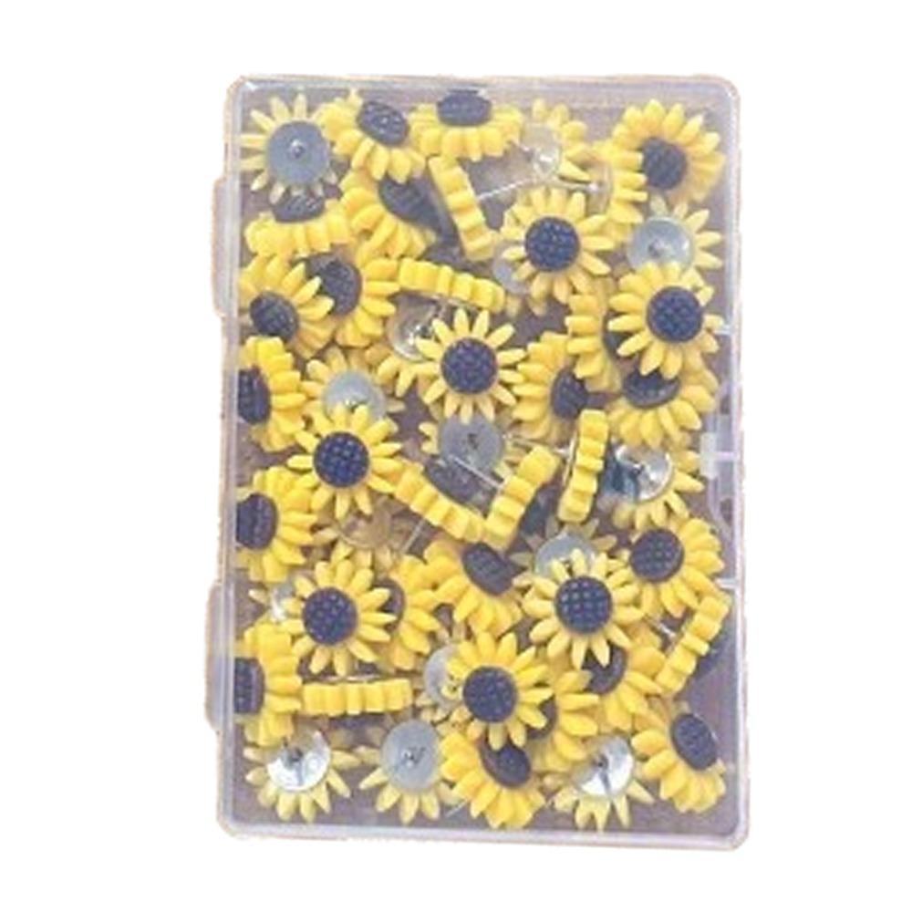 10/20/30/40/50Pcs Creative Board Push Pin DIY Thumb Tacks Portable Sunflower Pushpins  Stationery