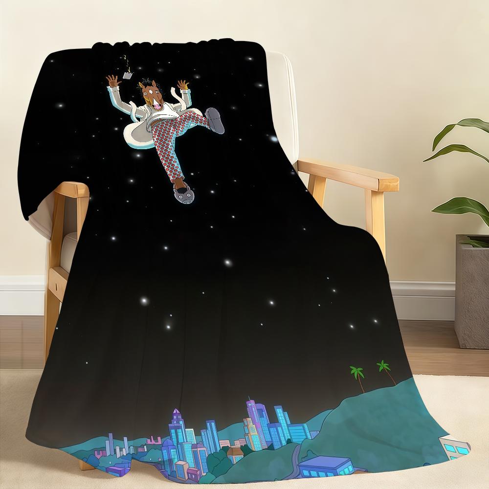 Interesante Manta de Dibujos Animados B BoJack H HorsemanS Para Manta Suave para Picnic Cama Sofá Hogar Dormitorio Acogedora Cálida Cómoda