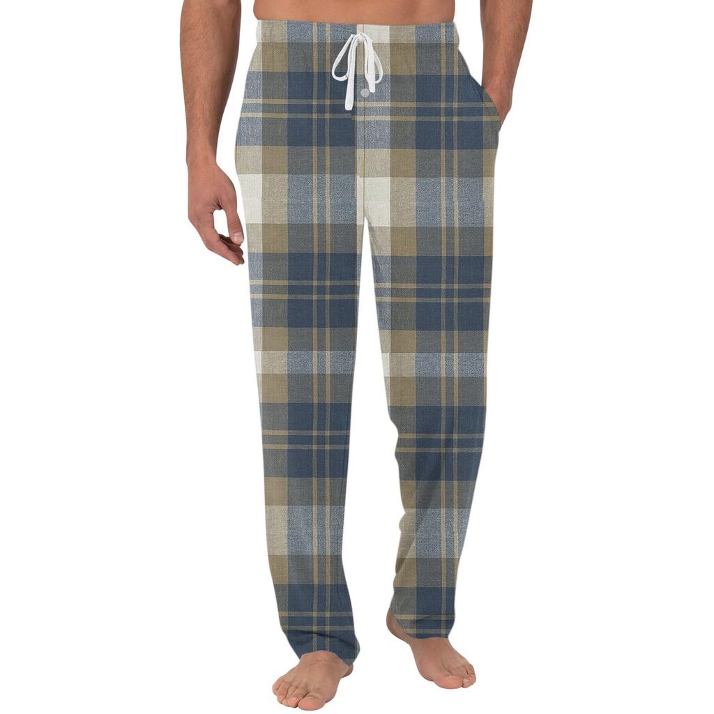 Men's Casual Pants with Pockets for Home Sleeping and Lounging