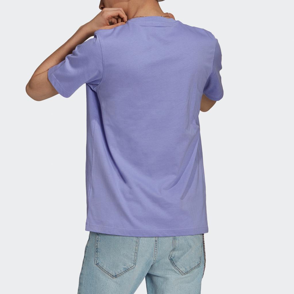 adidas originals Trefoil Casual Sports Logo Printing Knit Short Sleeve Purple Men's GN3481