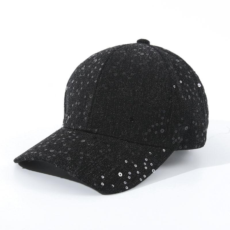 Pailletten Glitzer Baseballkappe Überall am Himmel Strasssteine Diamant Herren und Damen Party Performance Kappe Basketballmütze Adjustable black