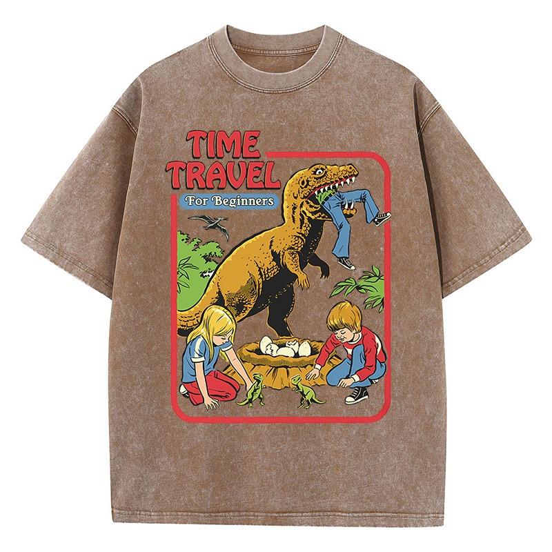 Dinosaurierbaby-Diebstahl Gefangen Angespült Retro T-Shirts Baumwolle Lässig Kurzarm Mode Atmungsaktiv Locker Übergröße T-Shirt