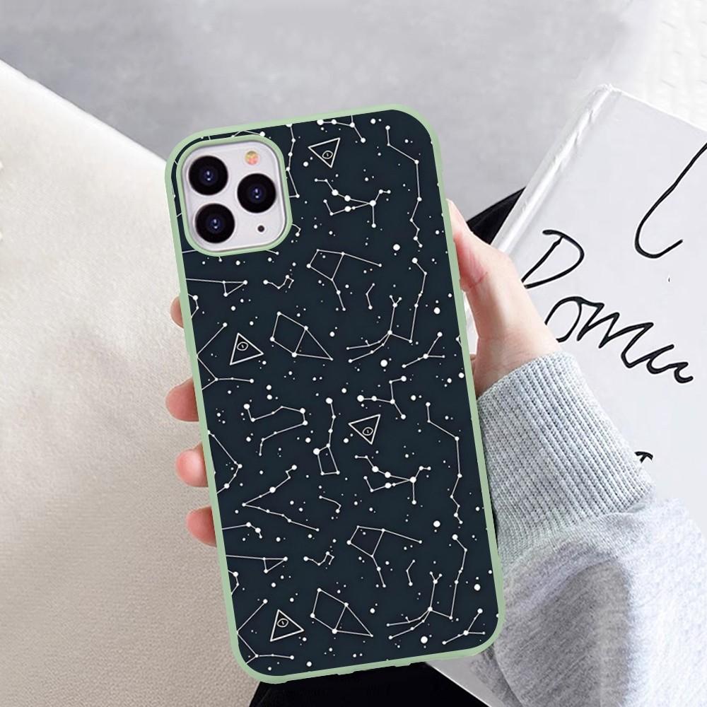 

Twelve Constellations Pattern Phone Case for iPhone 14 11 12 13 Mini Pro Xs Max 8 7 6 6S Plus X XR Solid Candy Color Case 7plus or 8plus