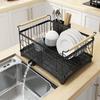 Stainless steel dish drainer, popular kitchen dish rack, large capacity, comes with a Japanese instruction manual