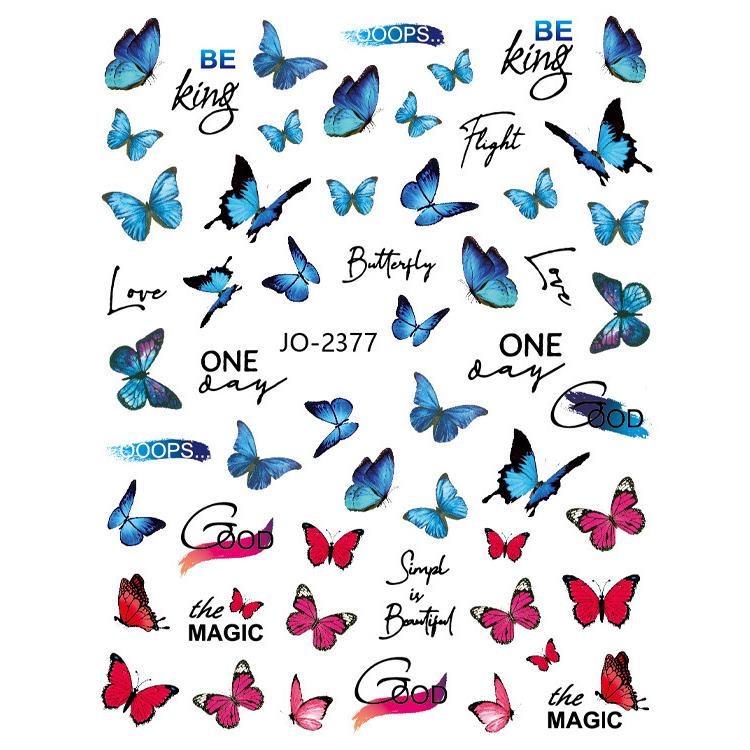Butterfly Nail Stickers Colorful Butterflies Self Adhesive Transfer Sliders Wraps Manicures Foils DIY Decorations,Nail Art Tool