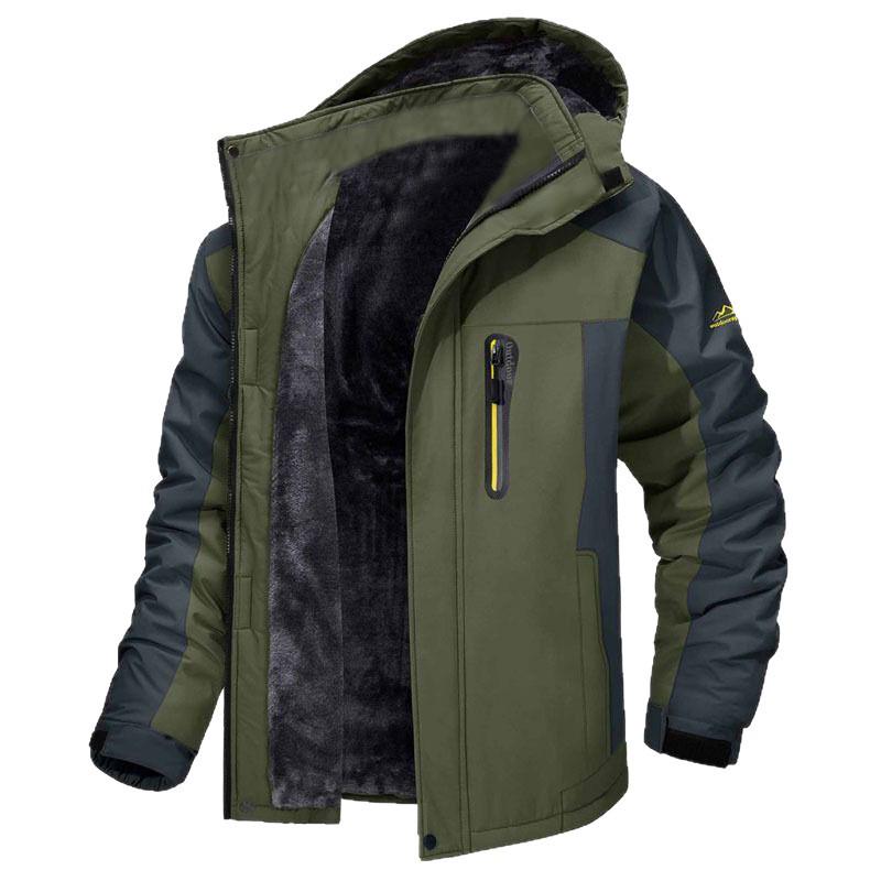 Herren Winter Fleecegefütterte Winddichte Baumwolljacke mit individuellem Logo