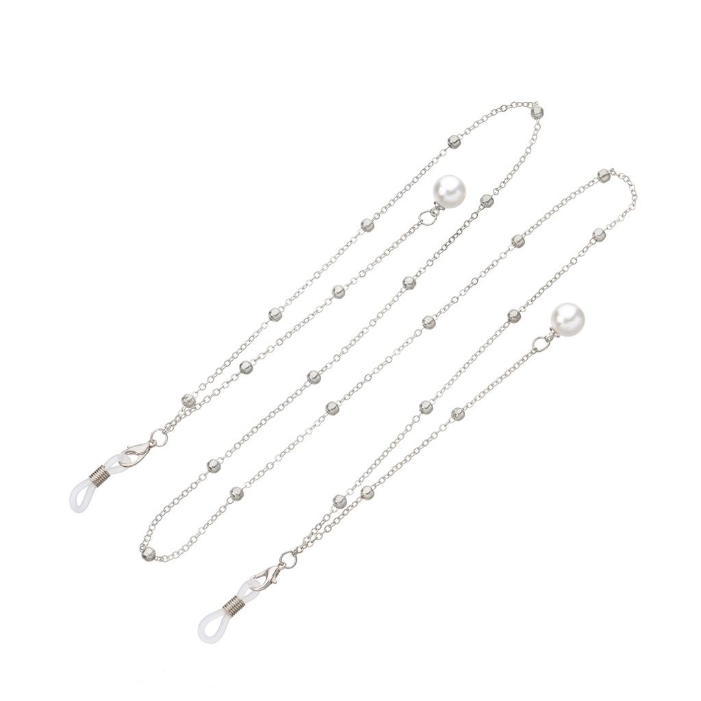 Pearl Tassel Long Glasses Chain, Metal Round Bead Chain, Mask, Mask, Fixed Accessories.
