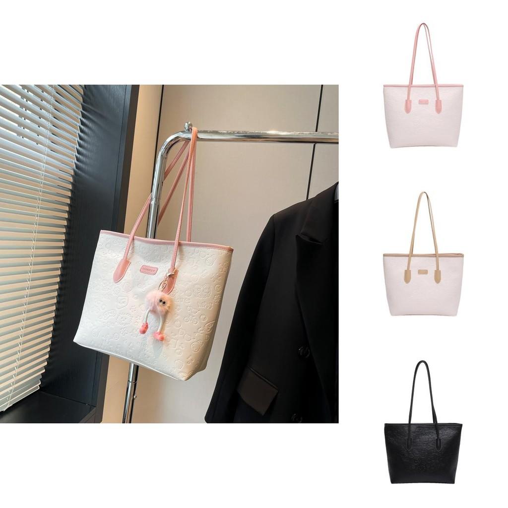 Stylish Large Capacity Tote Bag For Women In Black Pink And Khaki Ideal For Everyday Use