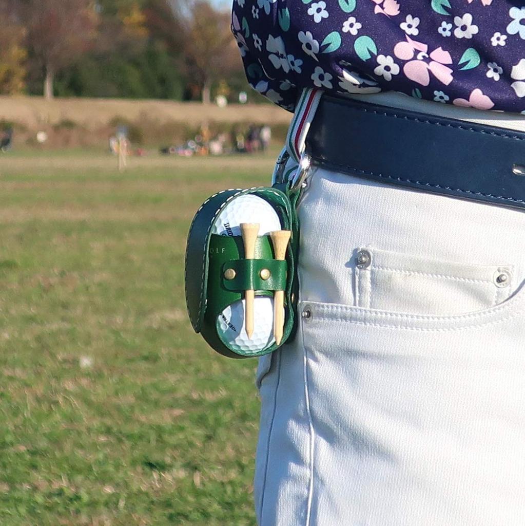 Golf ball case holder pouch ball holder leather genuine leather made in Japan men women unisex REBOOT GOLF (Italy Blue)