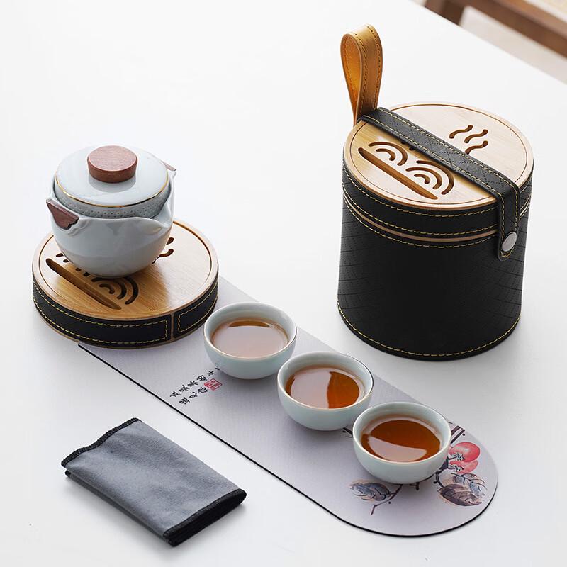 Zhuijia Portable Mutton-Fat Jade Porcelain Travel Tea Set