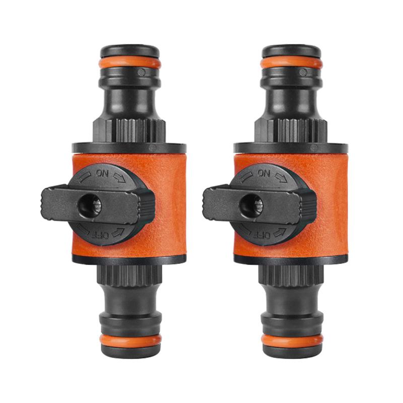 2Pcs Garden Hose Pipe Tap Shut Off Valve Fitting Connector Pipe Coupler Stop Water Connection Repair Joint Irrigation Adapter