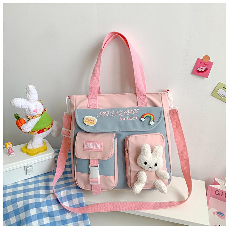 

2025 новый студенческий ручной портфель-тоут для книг, сумка-мессенджер из холста большой вместимости для учеников средней школы