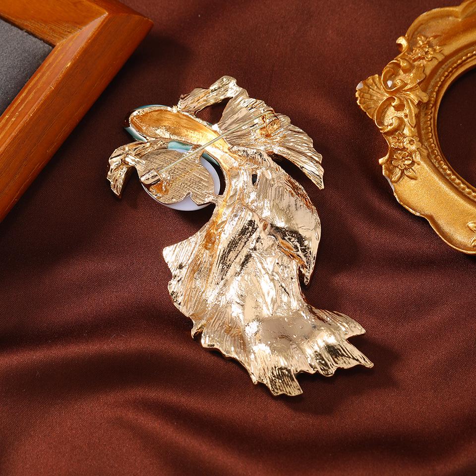 Vintage Francuska Emalia Karpi Koi Złota Rybka Broszka - Damska Przypinka do Płaszcza Korsarz Dodatek