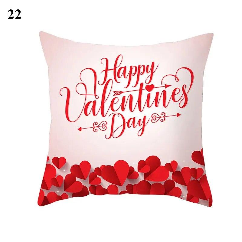 Husă de pernă de Ziua Îndrăgostiților Față de pernă cu imprimeu inimă roșie Canapea