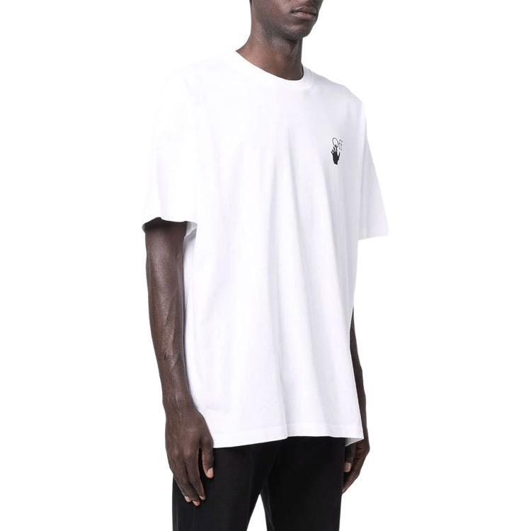 Off-White FW21 Logo Arrow Round Neck Short Sleeve Loose Fit White Men's OMAA038F21JER0020184