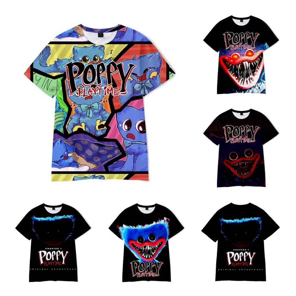 Kids Poppy Playtime Boys T-shirt Breathable Polyester Huggy Wuggy Tee For Boys