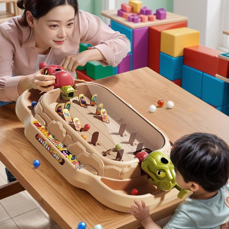 Cross-Border Dinosaur Marble Shooting Game - Interactive Parent-Child Educational Toy for Birthdays