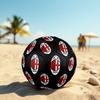 Pallone da Calcio AC Milan Taglia 5, Cucito a Macchina in PVC, Resistente e ad Alto Rimbalzo, Adatto a Tutte le Età, Merchandising per tifosi, Partite e Uso all'Aperto.