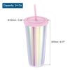 Acrylbecher mit Deckel und Strohhalm 24 oz Acryl Doppelwandbecher für Eiskaffee Irisierend Reise für Geburtstagsgeschenke Partys