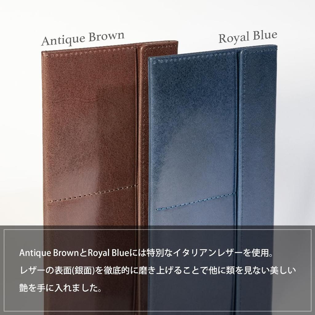 Carteira Fina Dom Teporna sem Moedas Feita de Carteira Longa Italiana Genuína com Porta-Cartões e Compartimento para Notas Royal para Homens e Mulheres Bolso, Couro, Estojo, Azul,