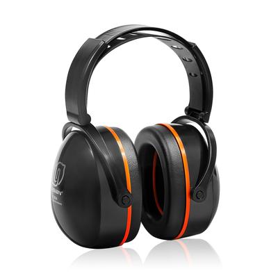 LYSIAN Foldable Noise Reduction Hearing Protection and Safety Earmuffs for and Loud Security Orange Black Earmuffs, Filming, Workshops, Events,