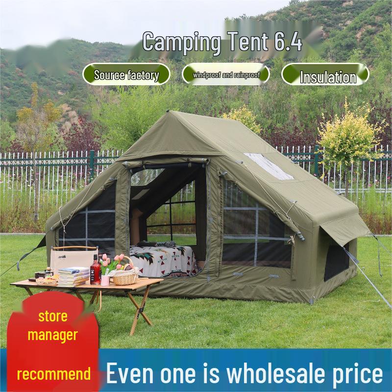 Fengqiying Automatic Inflatable 3-4 Person Cotton Canvas Camping Tent