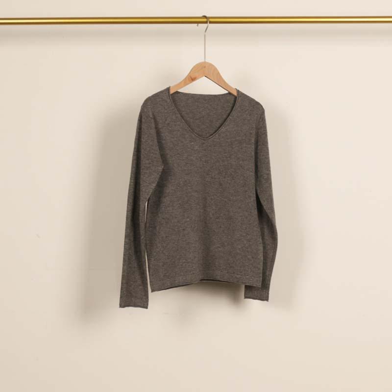Women's Solid Color Half-High Neck Wool Knit Sweater - Autumn/Winter Short Thick Pullover Base Layer Knitwear