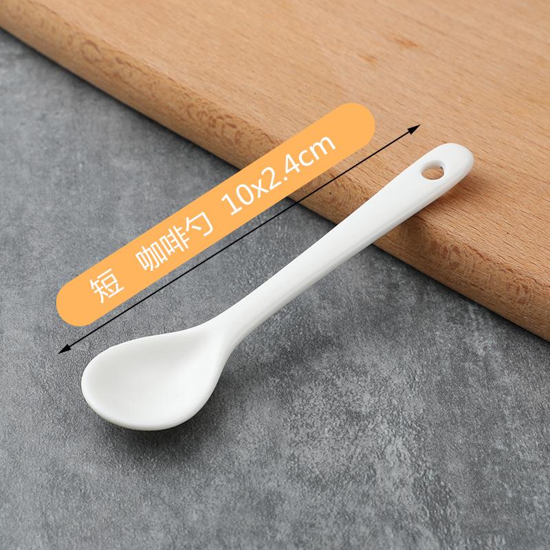 (25pcs) Porcelain Mini Coffee Spoon 8cm 10cm 12cm 13cm Spice Honey Spoons Ceramic Coffee Spoons