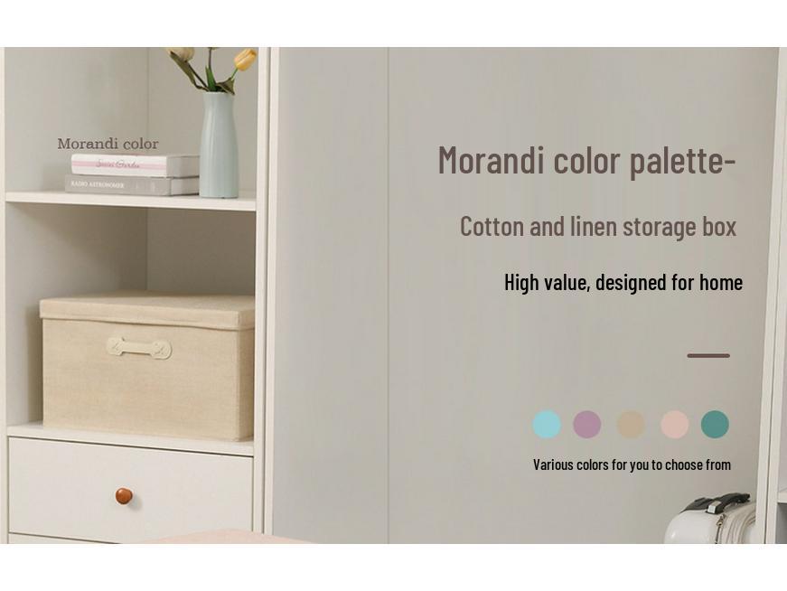 Morandi Foldable Storage Box with Lid - Clothes, Toys & Desktop Organizer