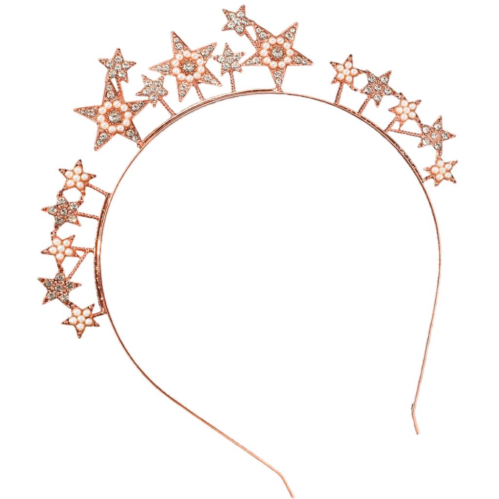 Blingbling Rhinestone Star Headband for Women Evening Parties Formal Event Gathering Accessories Hairhoop Party Props