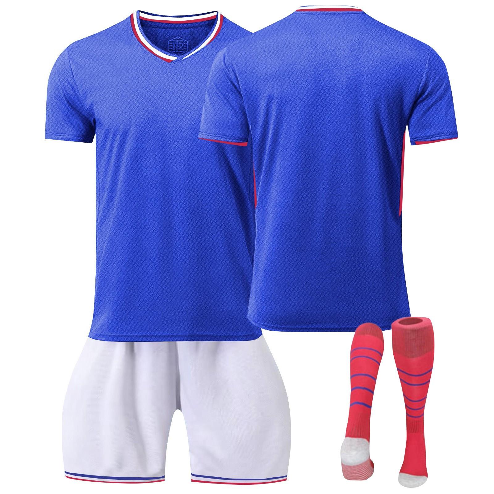 

2425Франция, комплект футболок для домашнего футбола, шорты и носки, новый сезон, шорты и носки, комплект размеров для взрослых и детей L