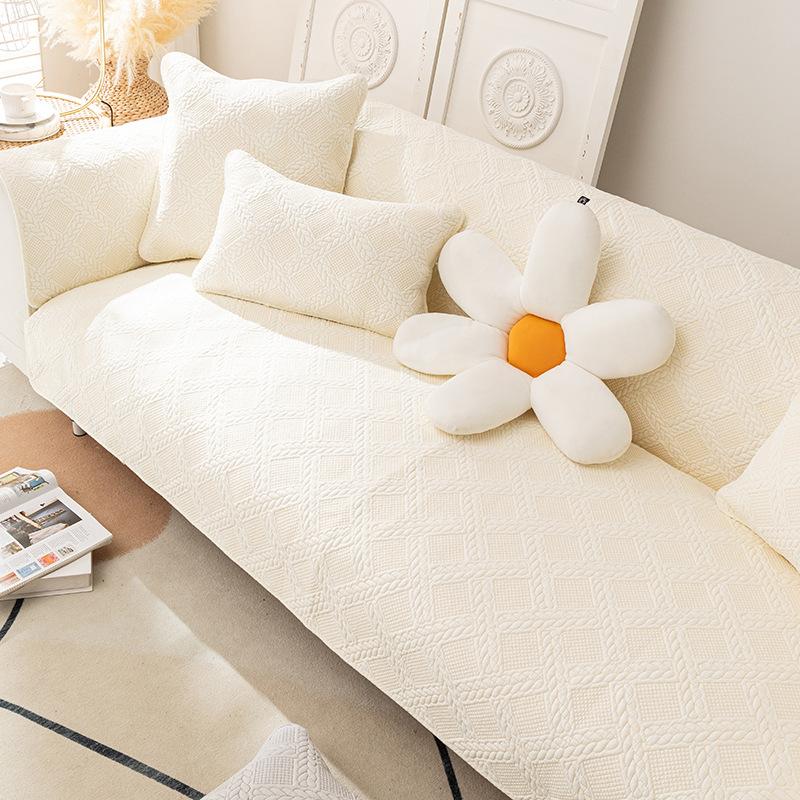 Water-washed Cotton Sofa Cushion All-season All-purpose Cotton Cushion Simple Anti-slip Cover Cover and Towel
