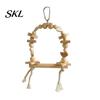 Bird Swing Toy Hanging Parrot Toy, Wooden Perch Stand for Cage, Wood Chew Beads Blocks Parakeet Cockatiel Budgie Macaws