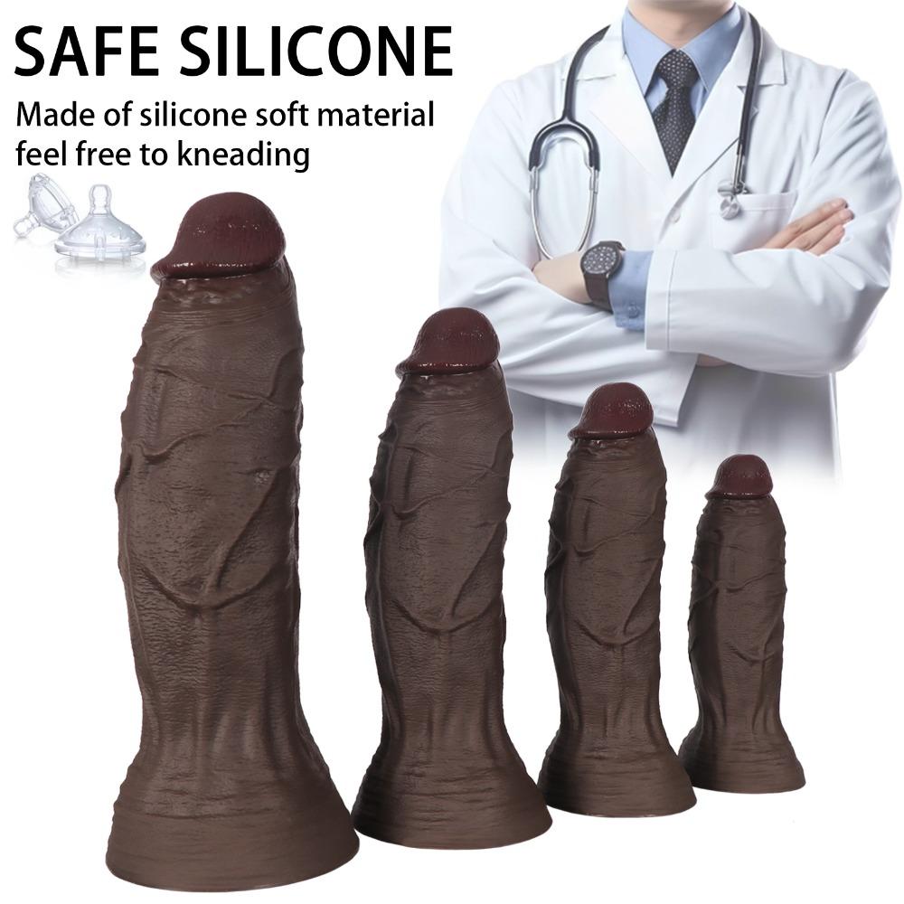 Niezwykle Miękki Silikon Płynny Realistyczny Dildo, Duży Rozmiar Zabawka Seksualna dla Dorosłych Kobiet