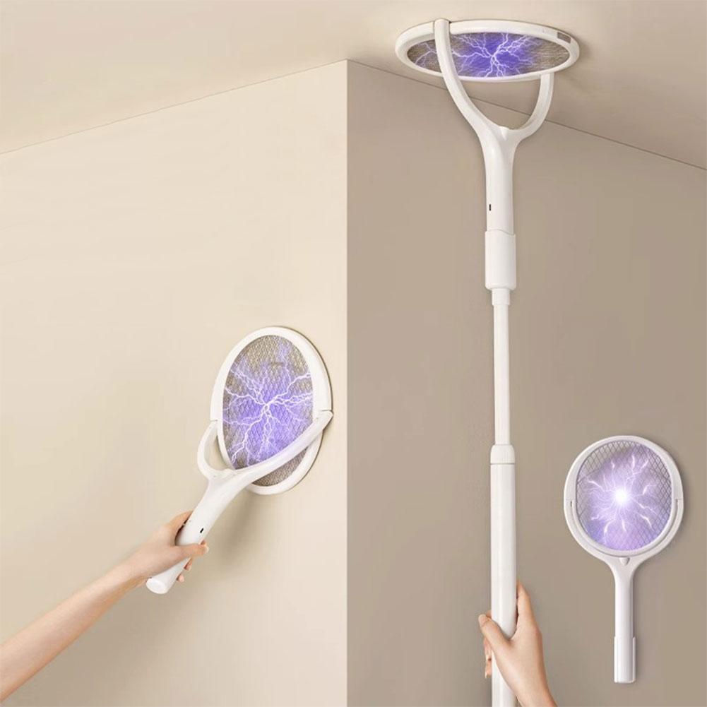2-In-1 Mosquito Killer Lamp Multi Functional Retractable Mosquito Swatter Rechargeable Electric Fly Swatter Mosquitoes Trap Lamp