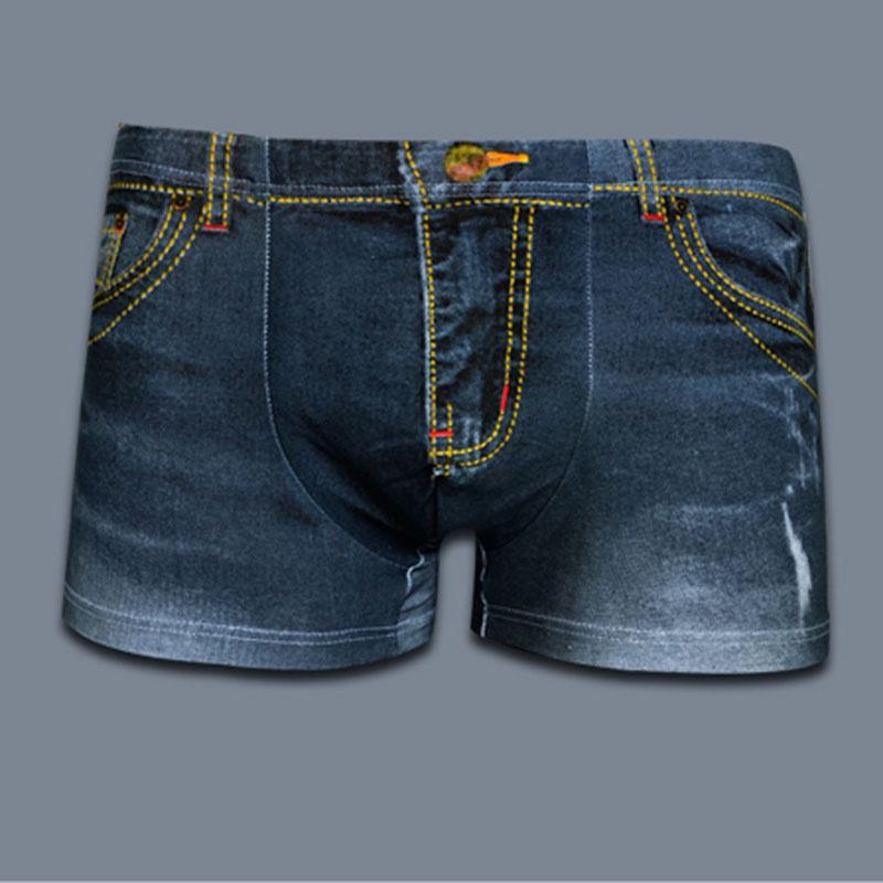 Hochwertige Herren-Baumwollshorts im europäischen und US-Stil Denim-Jeans Unterwäsche für Komfort