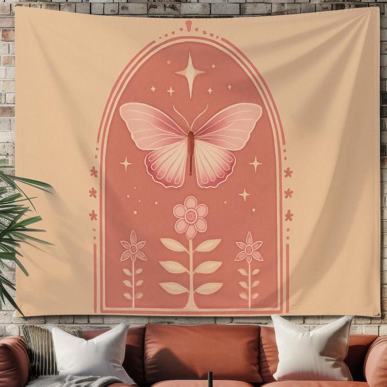Bohemian style butterfly tapestry 75x100 чёрный