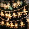 Christmas Lights Fairy Lights Snowflake String Light Battery Operated Snowflake for Bedroom Garden Wedding Birthday Decoration