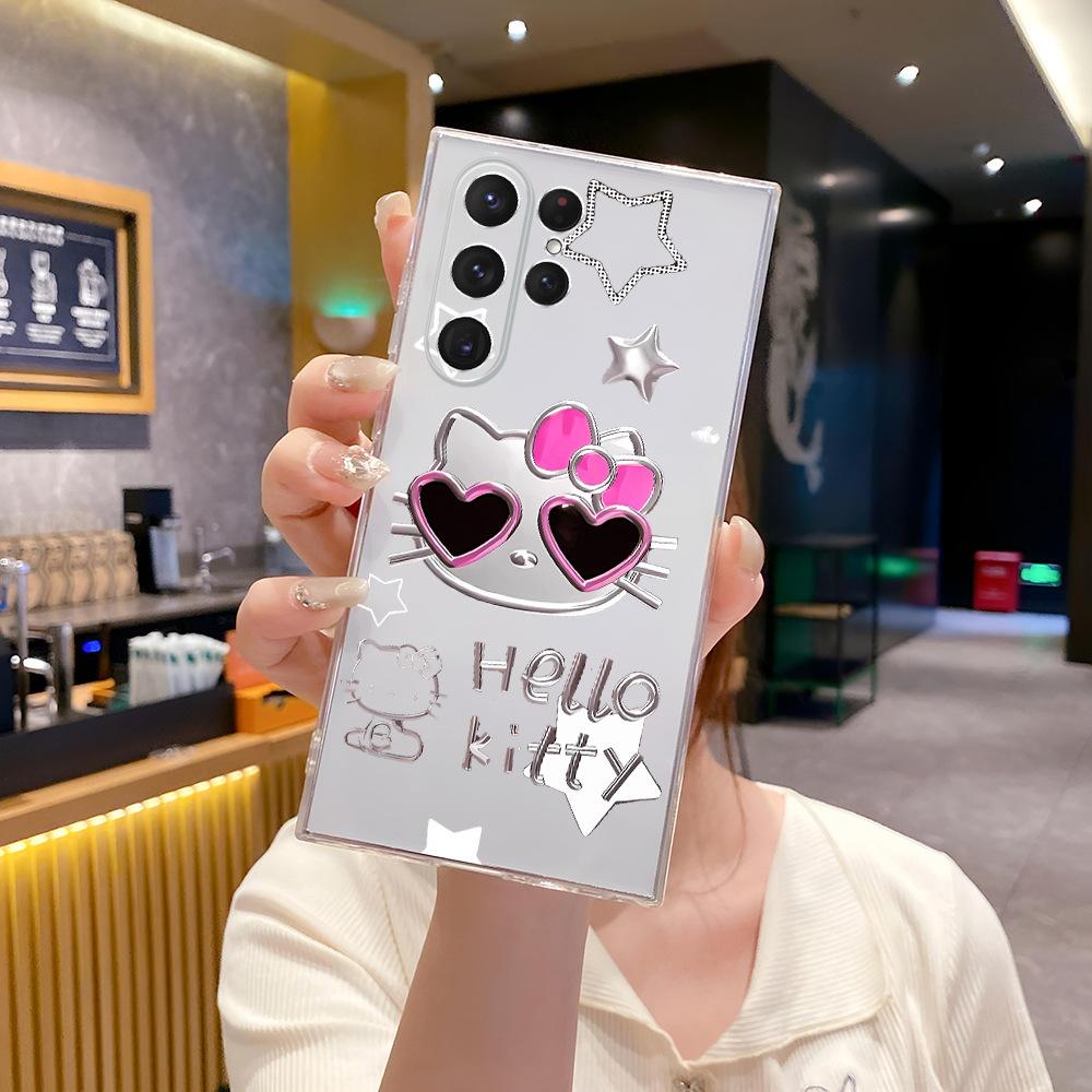 Cute helloo Hello Kitty applies to Samsung s24 mobile phone case anti-drop s25ULtra light and thin transparent soft case s23.