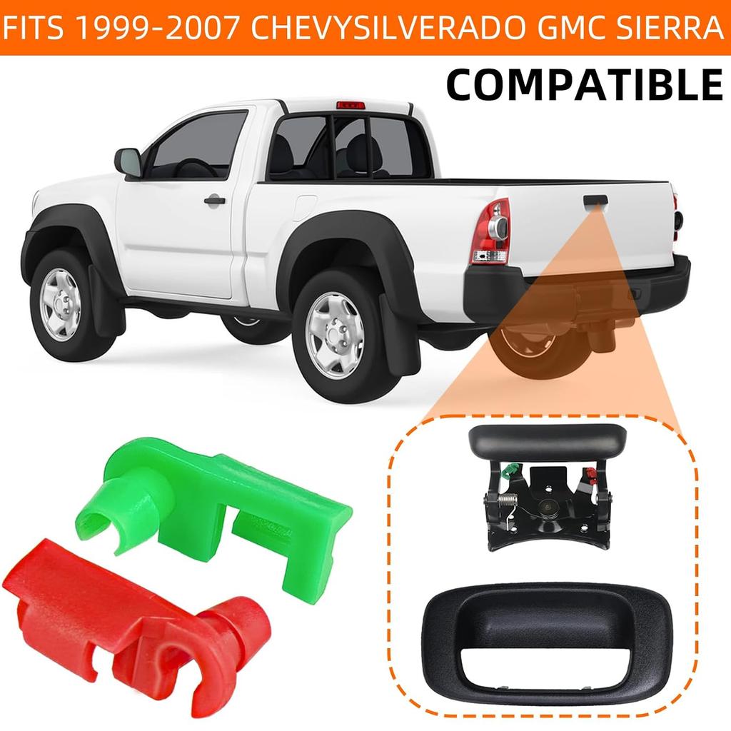 10Pcs Tailgate Latch,Tailgate Latch Rod Clip Left and Right Handle Rod Door Lock Clip Compatible with 1999-2007 Chevy Silverado GMC Sierra for