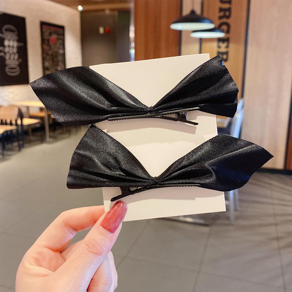 2pcs Hair Bows Velour Material Lightweight Portable Soft Hand Feeling Comfortable Wearing Barrette Hair Clips for