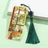 Chinese Style Bookmark for Book Lovers -Brass Metal Material Retro Style Hollowing Rrocess A Gift for Readers (cat)