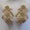 Custom 3D Eco-Friendly Flatback Hot Fix Rhinestone Appliques for Wedding Suits Costumes-Gold Beaded Trim Luxury Fabric