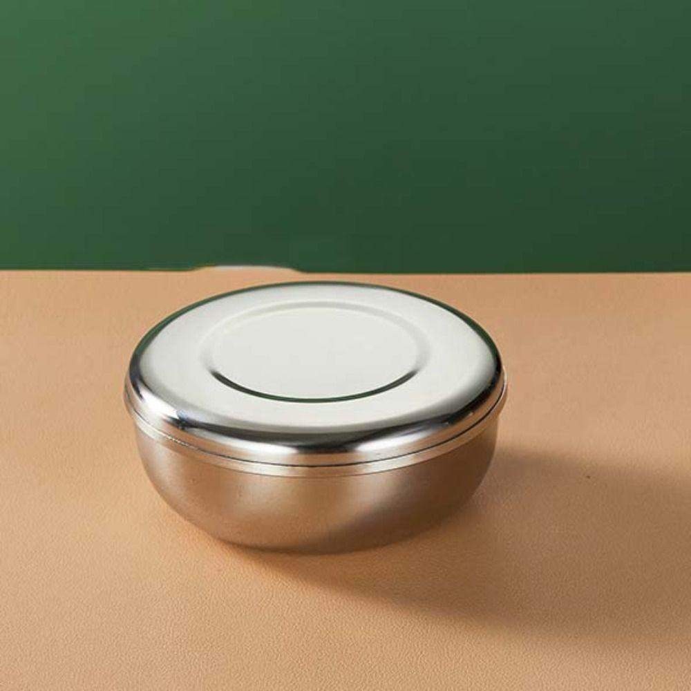 Ciotola Coreana per Riso in Acciaio Inossidabile con Coperchio Ciotola per Insalata Utensile da Cucina Contenitore per Sottaceti Ristorante