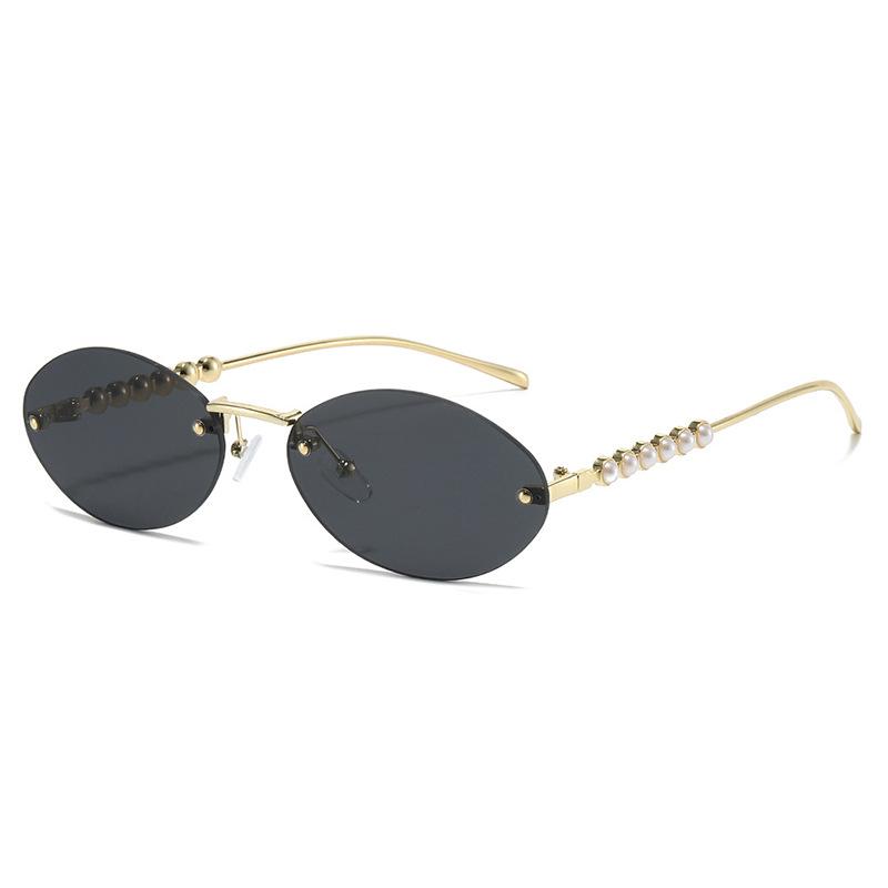JYL TS Sunglasses UV Protection Ellipse Frameless Pearl Travel/3484
