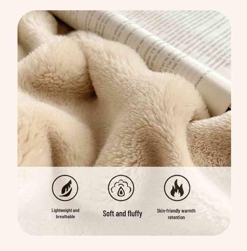 Luxurious Heavyweight Rabbit Fur Plush Blanket - Coral Fleece for Bed, Sofa, or Nap; Perfect for Winter.
