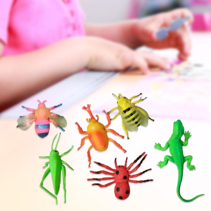 Gag Gift for Kids&Adults 6 Pieces Realistic Insect Kids Party Favor Toys Creative Supplies for Age 6+ Kids/Adults